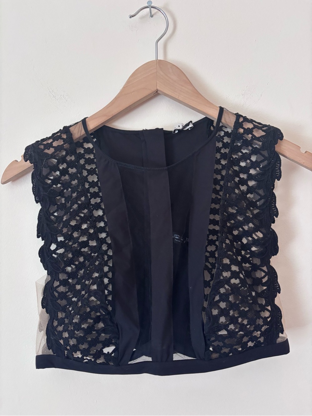 Livy Black Lace Sheer Crop Bralette / bustier top 36c - Women Intimates - Picture 2 of 7